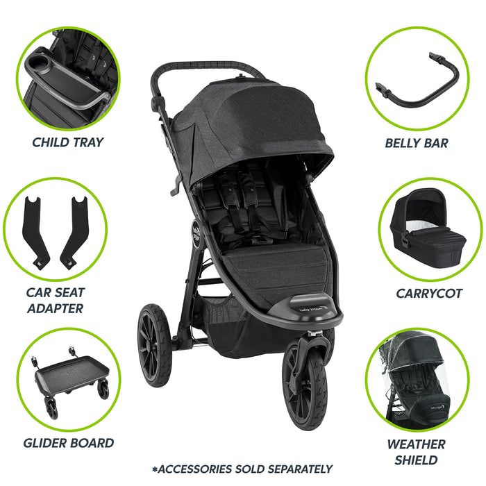 Baby Jogger city elite®2 opulent black - compact all-terrain baby stroller features