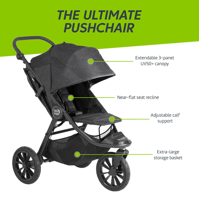 Baby Jogger city elite®2 opulent black - compact all-terrain baby stroller features