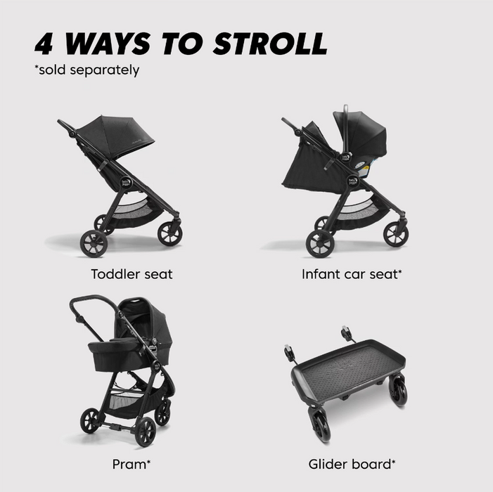 Baby Jogger city mini® GT2 Opulent Black  - 4 ways to stroll